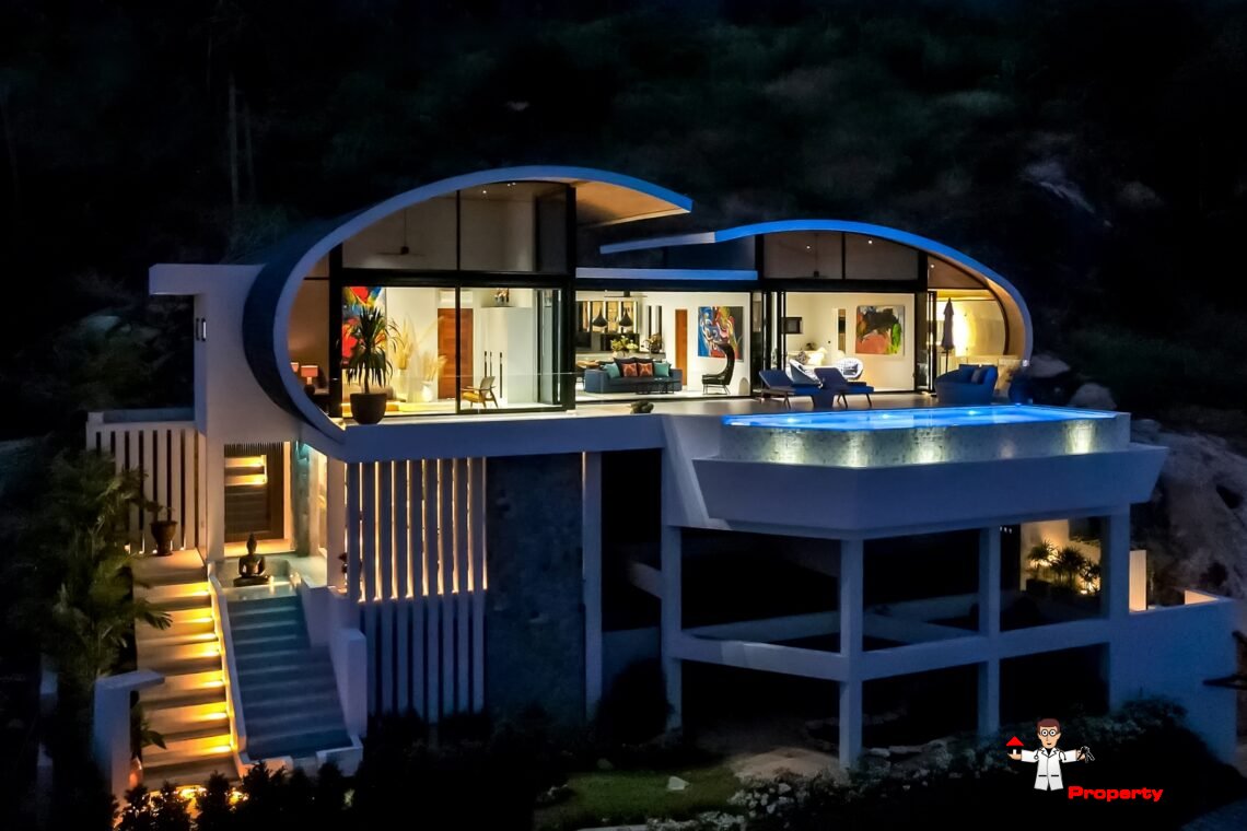 3 Bed Pool Villa with Zen Room, Sea View – Chaweng Noi, Koh Samui – For Sale